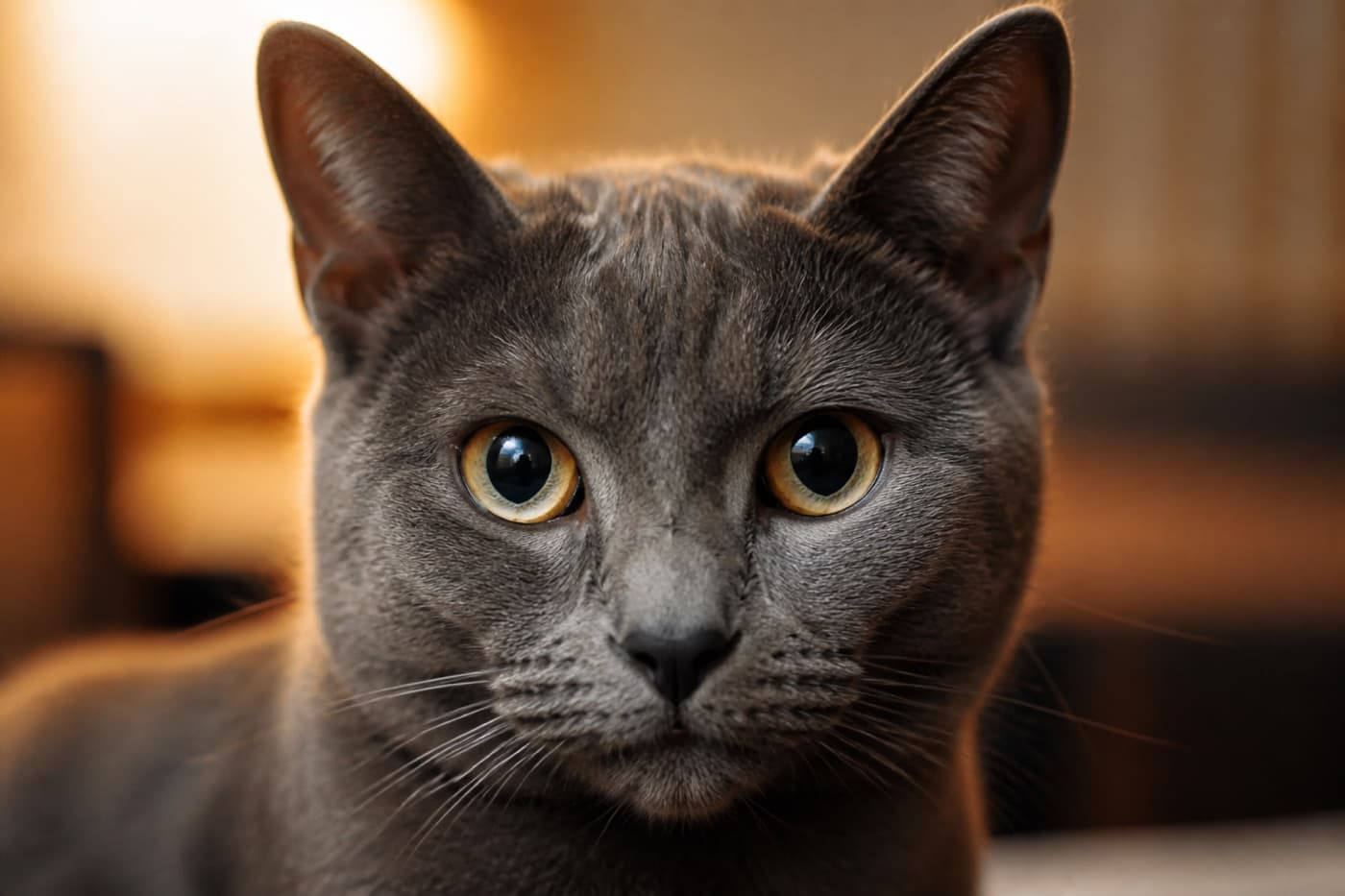Cat making direct eye contact with the camera, Animals Details